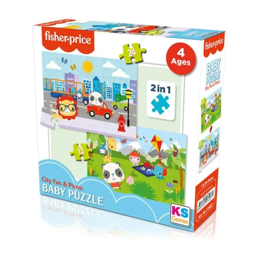 Fisher Price Baby Puzzle City Fun & Picnic 2in1 24 Parça - 1