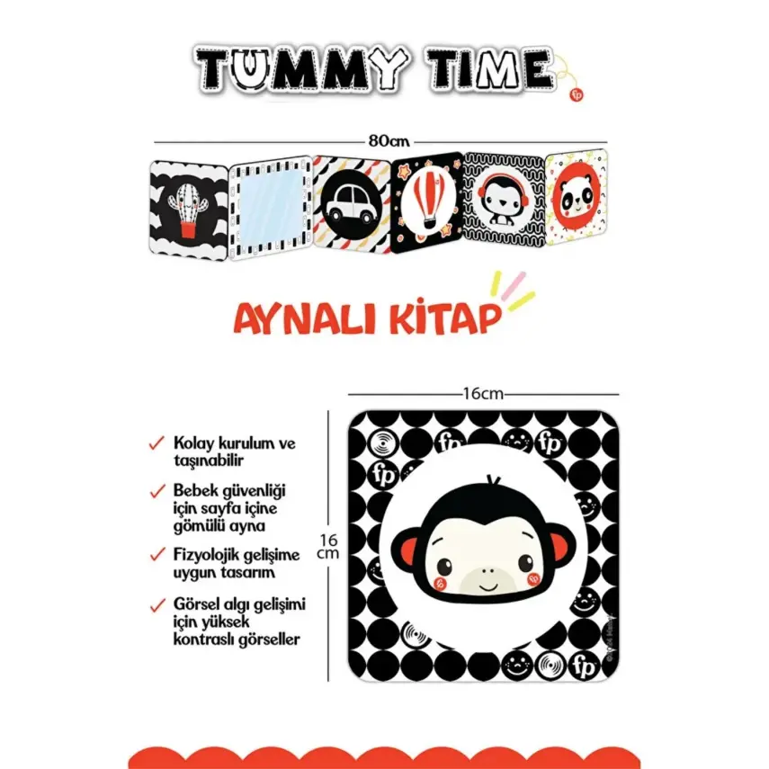 Fisher Price Tummy Time Aynalı Aktivite Kitabı - 4