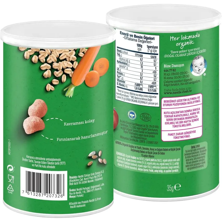 Gerber Organik Buğday Ve Yulaf Bebek Atıştırmalığı 35 gr 10+ Ay - 5