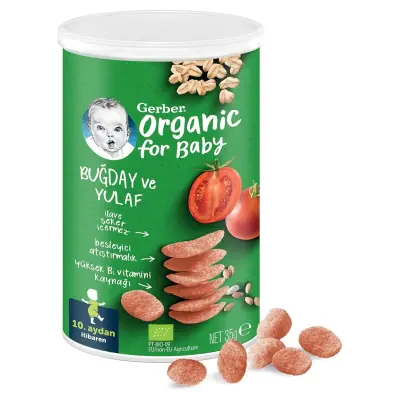 Gerber Organik Buğday Ve Yulaf Bebek Atıştırmalığı 35 gr 10+ Ay - 3