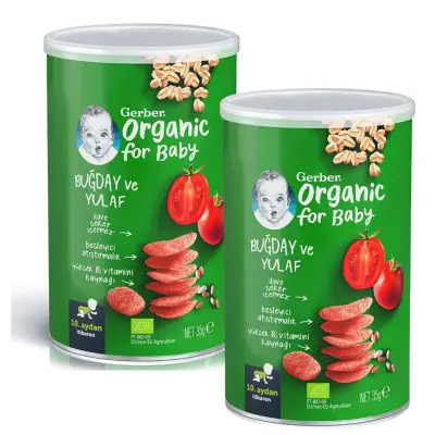 Gerber Organik Buğday Ve Yulaf Bebek Atıştırmalığı 35 gr *2