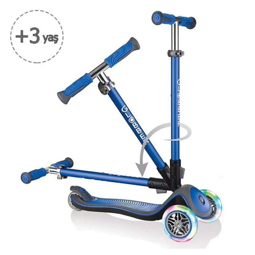 Globber Elite Deluxe Işıklı Scooter Lacivert - 4