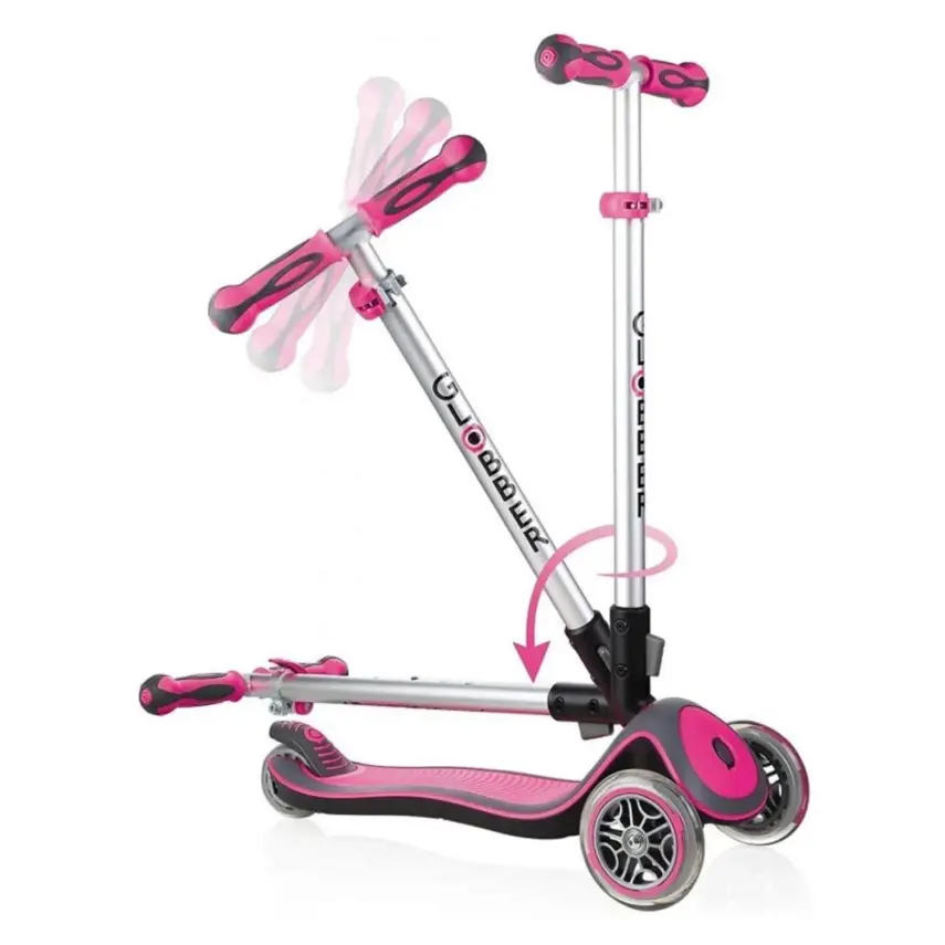 Globber Elite Deluxe Işıklı Scooter Pembe - 3