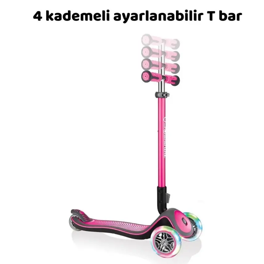 Globber Elite Deluxe Işıklı Scooter Pembe - 6