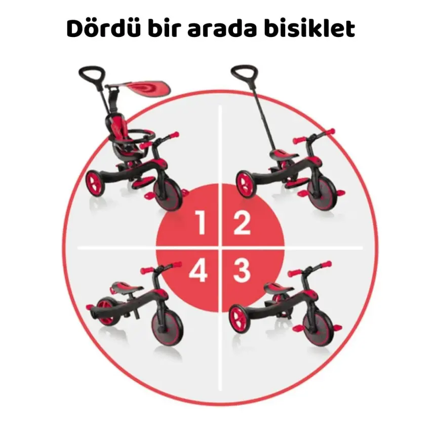 Globber Explorer 4in1 Bisiklet Kırmızı - 8