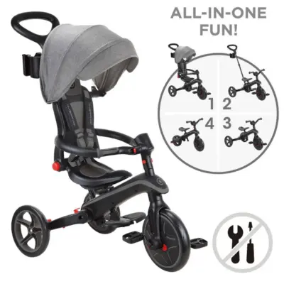 Globber Explorer 4in1 Katlanabilir Bisiklet - Siyah/Gri - 2