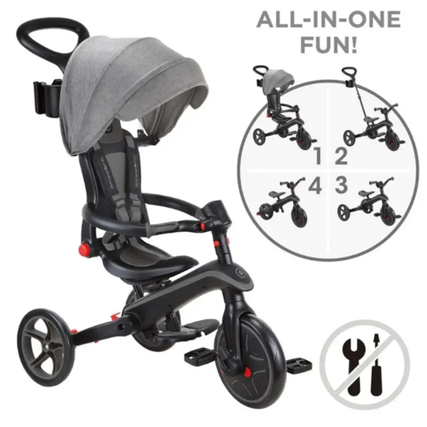 Globber Explorer 4in1 Katlanabilir Bisiklet - Siyah/Gri - 2