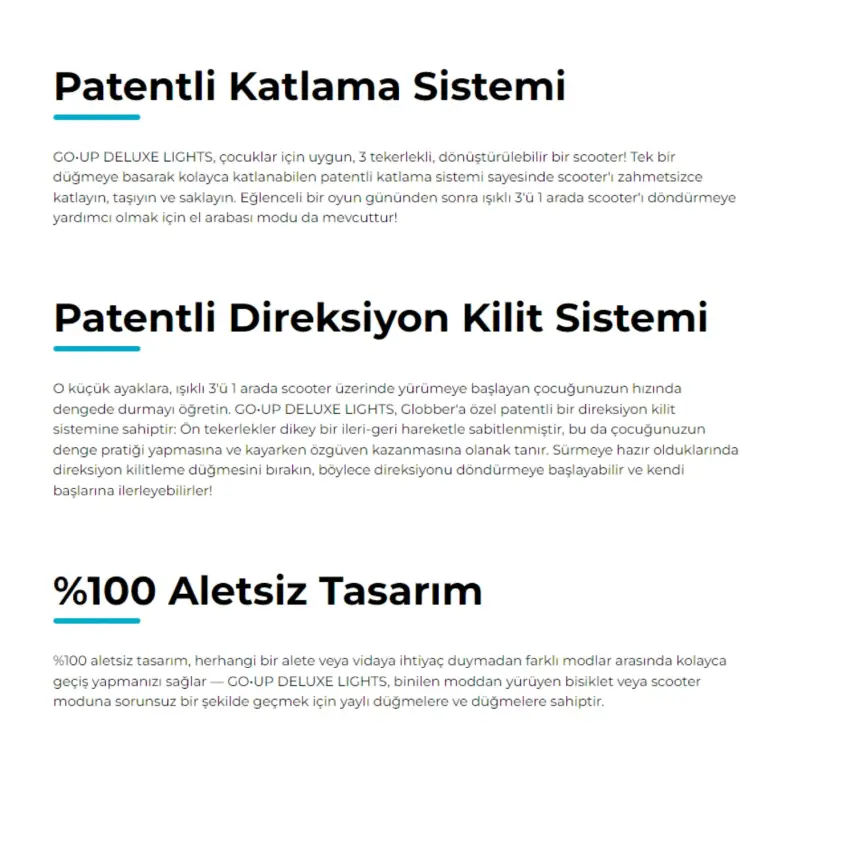Globber Go Up Deluxe Işıklı Scooter Mavi - 16