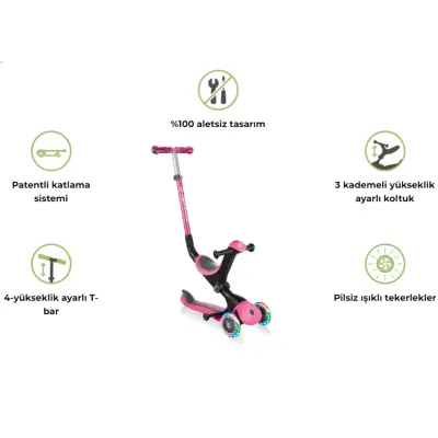 Globber Go Up Deluxe Işıklı Scooter Mavi - 20