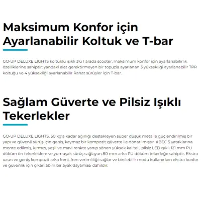 Globber Go Up Deluxe Işıklı Scooter Yeşil - 6