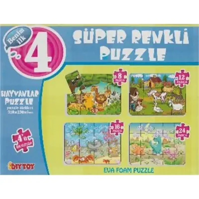 Hayvanlar Süper Renkli Puzzle - 2