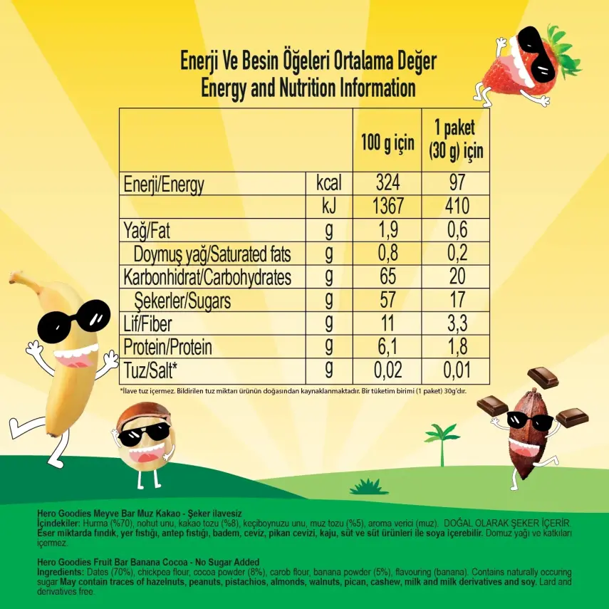Hero Baby Goodies Meyve Barı Muz Kakao 30 gr - 4