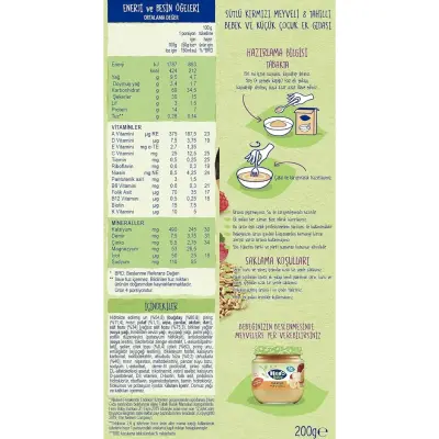 Hero Baby Kaşık Maması Sütlü Kırmızı Meyveli  8 Tahıllı 200 Gr - 15