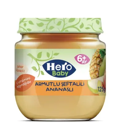 Hero Baby Kavanoz Maması Armutlu Şeftalili Ananaslı 120 Gr 
