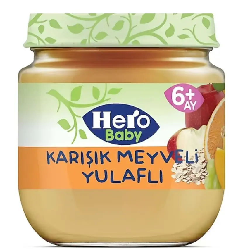 Hero Baby Kavanoz Maması Karışık Meyveli Yulaflı 120 Gr - 1