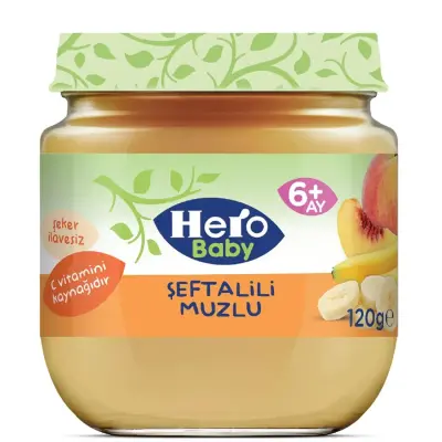 Hero Baby Kavanoz Maması Şeftalili Muzlu 120 Gr 