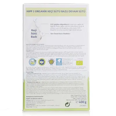 Hipp 2 Organik Keçi Sütü Bazlı Devam Sütü 400 gr (1)