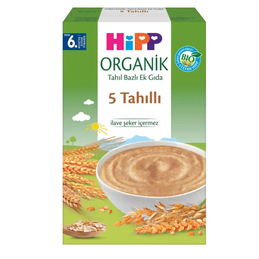 Hipp Kaşık Mamaları Organik Tahıl Bazlı Ek Gıda 5 Tahıllı 200 gr - 2