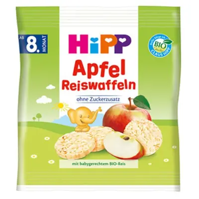 Hipp Organik Bebek Gofreti Pirinçli Elmalı  - 2