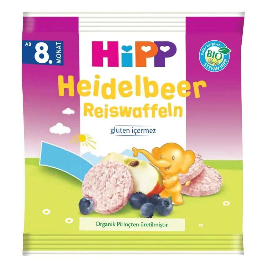 Hipp Organik Bebek Gofreti Pirinçli Yaban Mersinli - 1