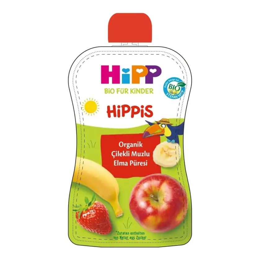 Hipp Organik Çilekli Muzlu Elma Püresi 100 gr - 4