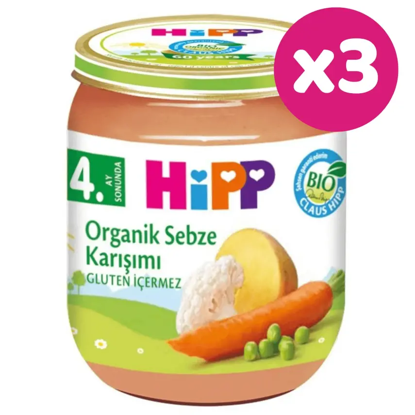 Hipp Organik Sebze Karışımı 125 gr x3 - 3