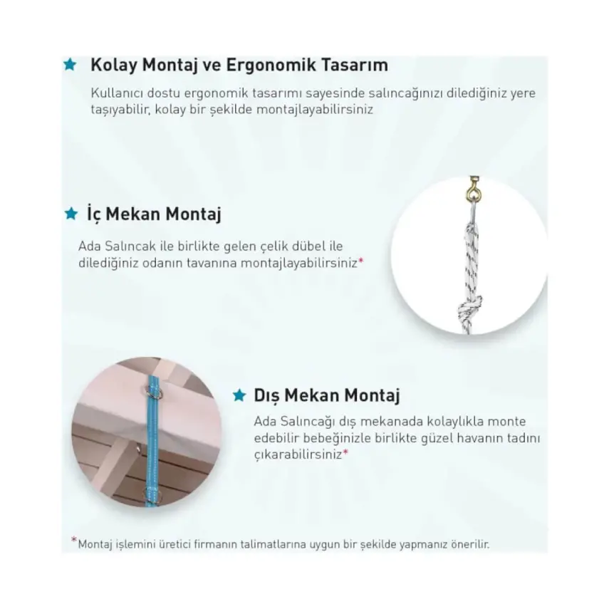 Holmen Ada Salıncak Hamak Gri - 2