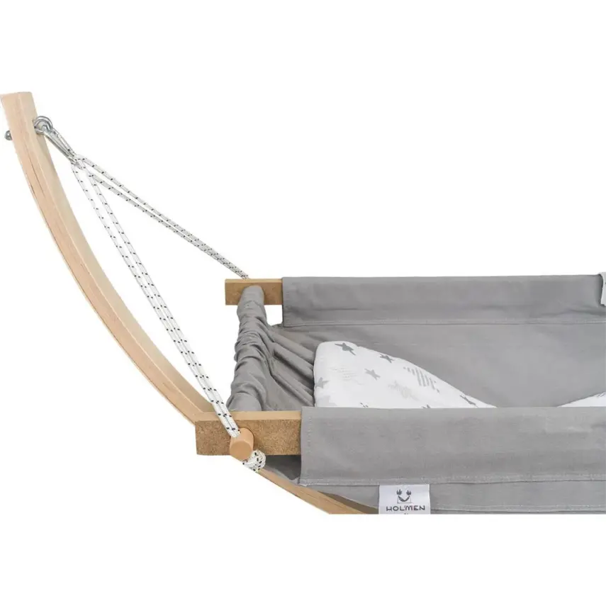 Holmen Fethiye Ahşap Hamak Cibinlikli Gri - 3
