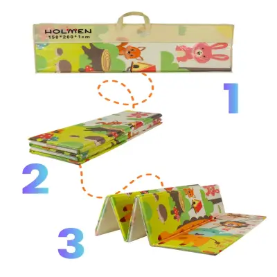 Holmen Katlanabilir Oyun Matı Arabalar Ve Hayvanlar 150x200x1 Cm - 6