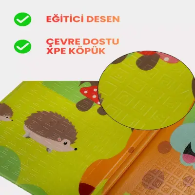 Holmen Katlanabilir Oyun Matı Arabalar Ve Hayvanlar 150x200x1 Cm - 8