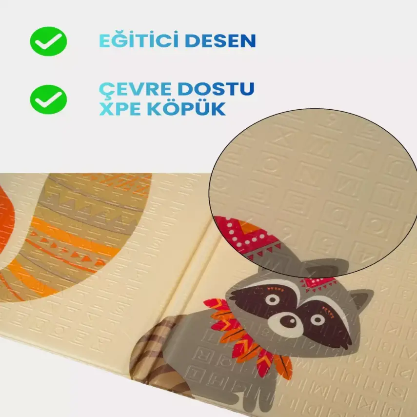 Holmen Katlanabilir Oyun Matı Minik Hayvanlar Soft 150x200x1 Cm - 8