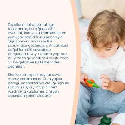 Hubble Doğal Bebek Diş Kaşıyıcı Ve Oyuncağı (%100 Doğal Kauçuk) Havuç - 4