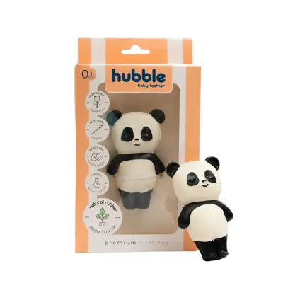 Hubble Doğal Bebek Diş Kaşıyıcı Ve Oyuncağı (%100 Doğal Kauçuk) Panda 