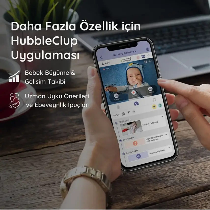 Hubble Nursery Pal Cloud  Wifi-Connect 5 inç Dijital Bebek Kamerası - 14