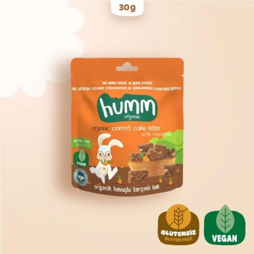 Humm Organik Glutensiz Vegan Havuçlu ve Tarçınlı Kek 30 gr - 1