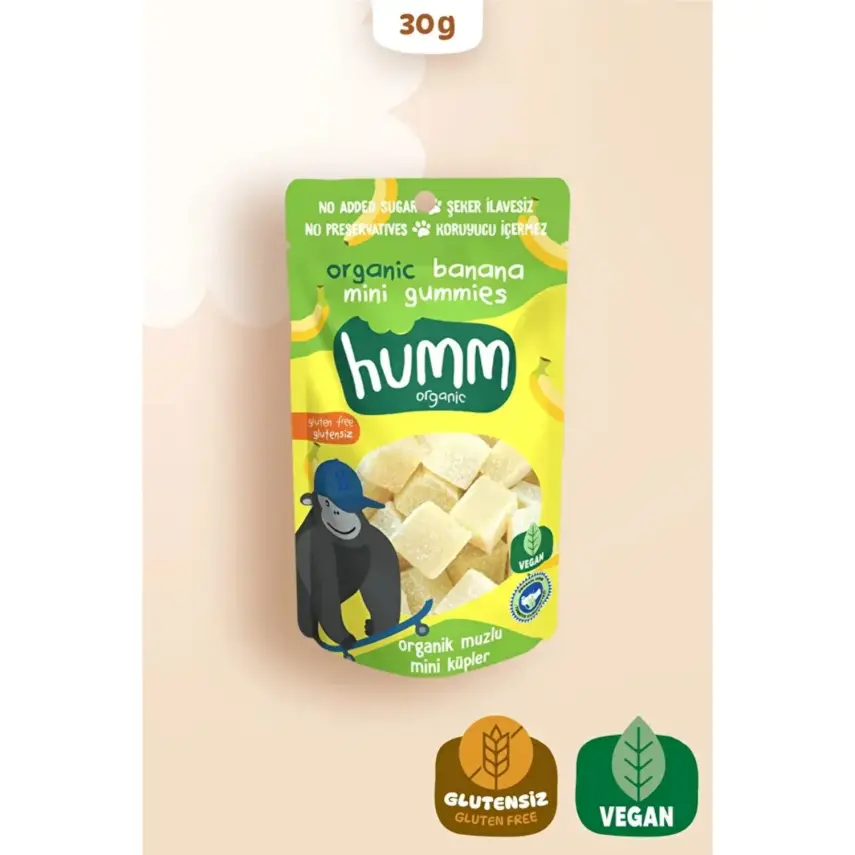 Humm Organik Glutensiz Vegan Muzlu Mini Küpler 30gr - 1