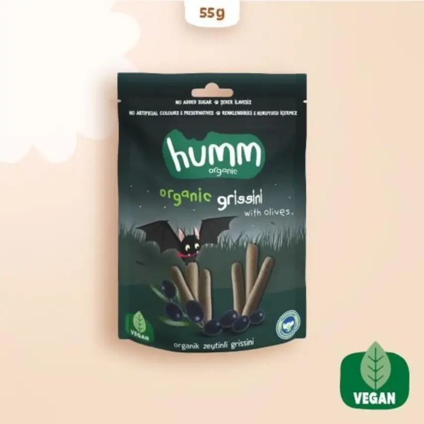 Humm Organik Vegan Zeytinli Grissini 55 gr - 1