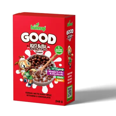 Hünnap Good Keçi Sütlü Çikolatalı Gevrek 240 gr - 1