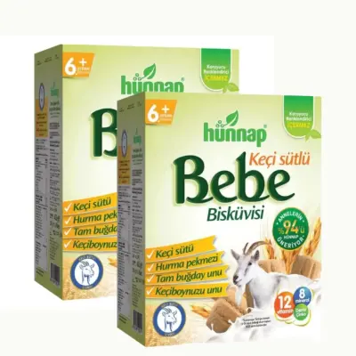 Hünnap Keçi Sütlü Bebek Bisküvisi 400 gr x2