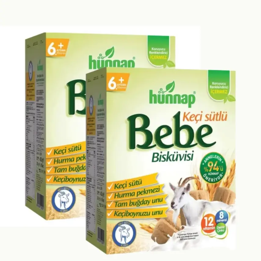 Hünnap Keçi Sütlü Bebek Bisküvisi 400 gr x2 - 1