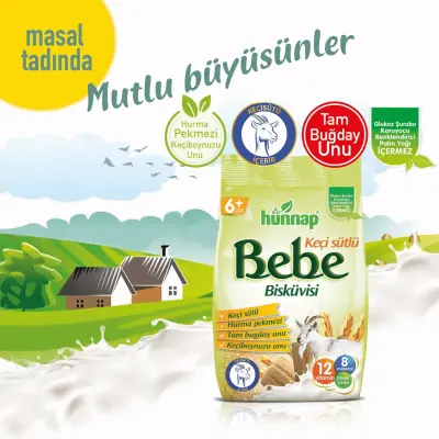 Hünnap Keçi Sütlü Bebek Bisküvisi 400 gr x2 - 6