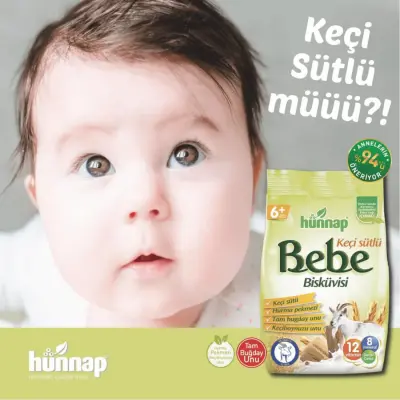 Hünnap Keçi Sütlü Bebek Bisküvisi 400 gr x3 - 5