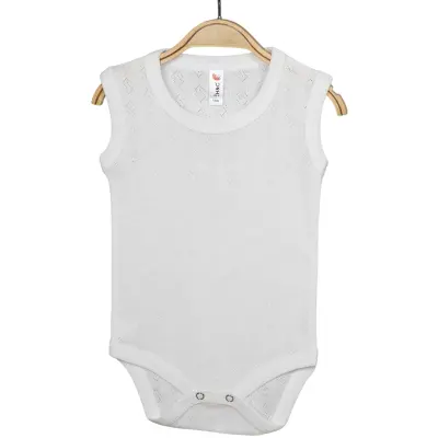Hvc Bebek Atlet Body Jakarlı Küp Desenli Ekru