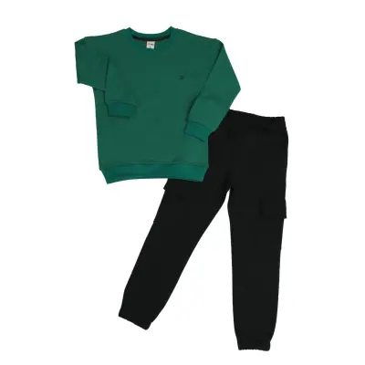 Hvc Çocuk Eşofman Takımı Siyah - Koyu Yeşil