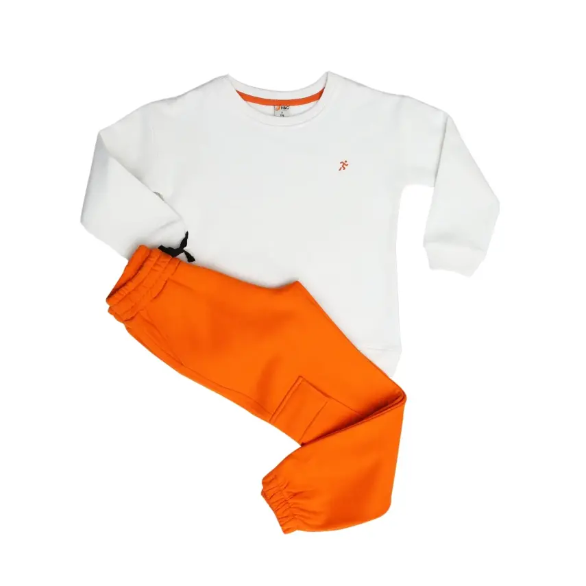 Hvc Çocuk  Eşofman Takımı Turuncu - Beyaz - Krem - 18