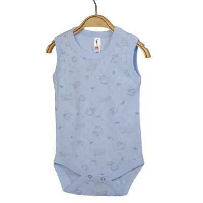 Hvc Erkek Bebek Atlet Body Jakarlı Kuzu Mavi