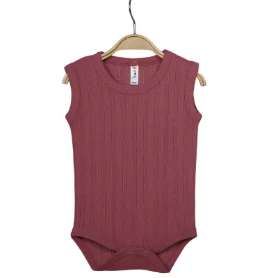 Hvc Kız Bebek Atlet Body Jakarlı Çizgili Fuşya