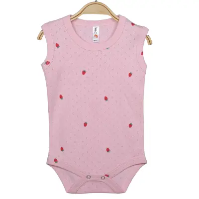 Hvc Kız Bebek Atlet Body Jakarlı Meyve Desenli Çilek