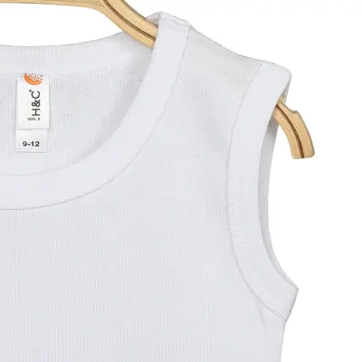 Hvc Ribanalı Askılı Bebek Body Unisex Beyaz - 22