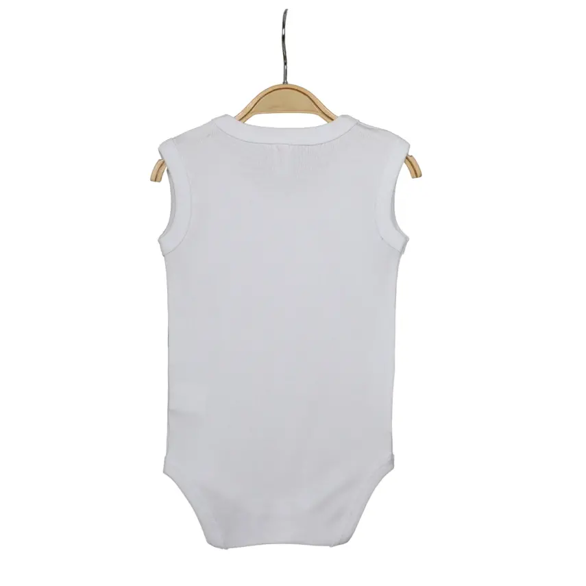 Hvc Ribanalı Askılı Bebek Body Unisex Beyaz - 25
